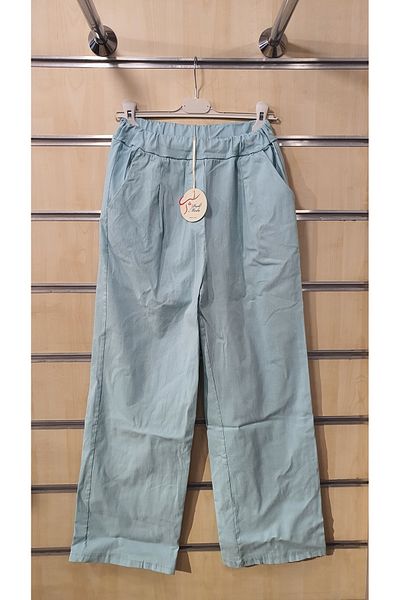 Park Moda Italian Trousers Plain Pattern Wide Leg