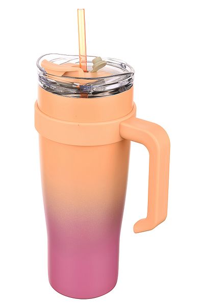 Emofom Essence 1 Liter Thermos Cup with Straw Double Walled Thermal Travel Cup