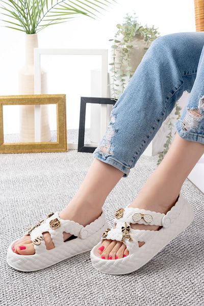Slipcat Sandale de zi cu lanț pentru femei, elegante, confortabile, confortabile, ortopedice