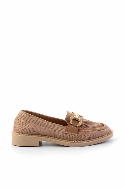 Bambi Damskie mokasyny w kolorze nude knitwear K01362245682