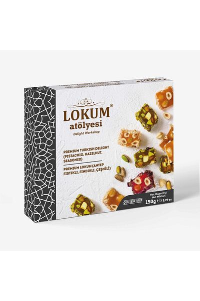 Lokum Atölyesi Premium Turkish Delight (with Pistachios, Hazelnuts, Spices) 150g