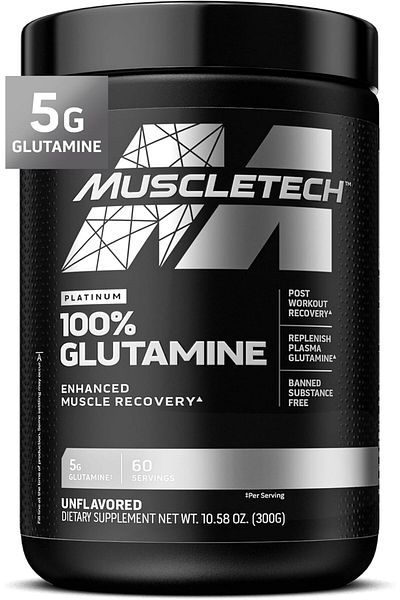 MUSCLETECH Platinum Glutamine Amino Acid - Unflavored - 60 Servings
