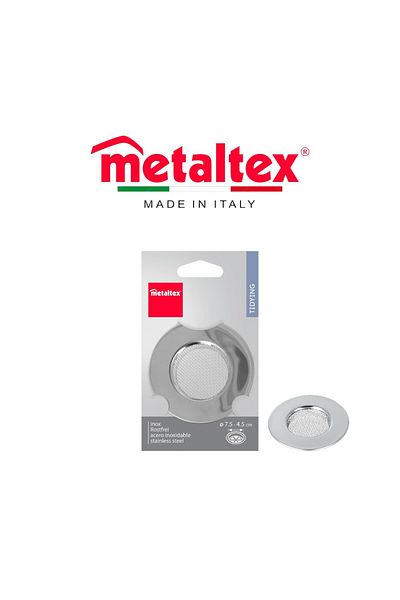 Metaltex Stainless Steel Sink Strainer with Mesh – 7.5cm Diameter