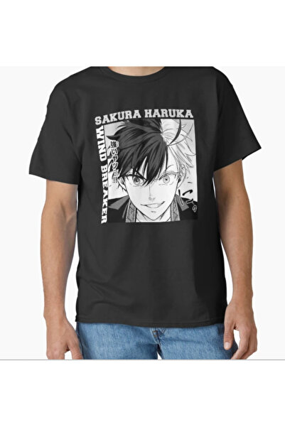 POPULUS Haruka Sakura Wind Breaker Siyah T-shirt