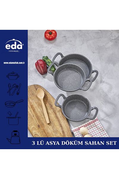 Eda طقم صحن دائري فاخر 3 قطع 18 سم - 20 سم - 22 سم