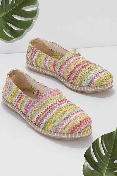 Bambi Grüne mehrfarbige Damen-Espadrille K 01534100028