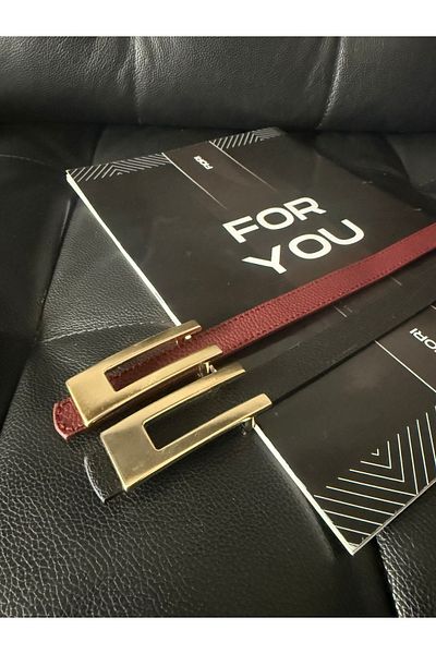 Fiori Curea subțire pentru femei cu cataramă aurie de design, centură de haină, centură de cămașă, centură de rochie