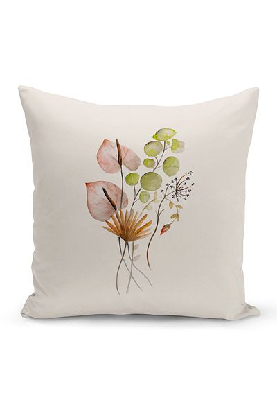 Bertille Home Set de 3 huse de pernă pentru pernă, cu imprimeu digital pe două fețe, seria Flower Spring (primăvară)