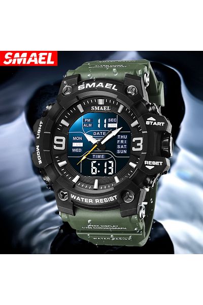 SMAEL ساعة يد رجالية موديل 8049 - رقمية وتناظرية