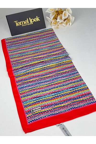 Siyane شال قماش قطني منقوش 75x190 سم
