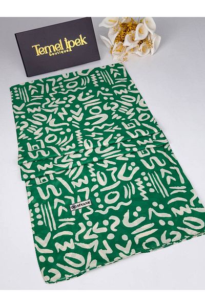 Siyane Şal din Bumbac Cu Motiv 75x190 cm