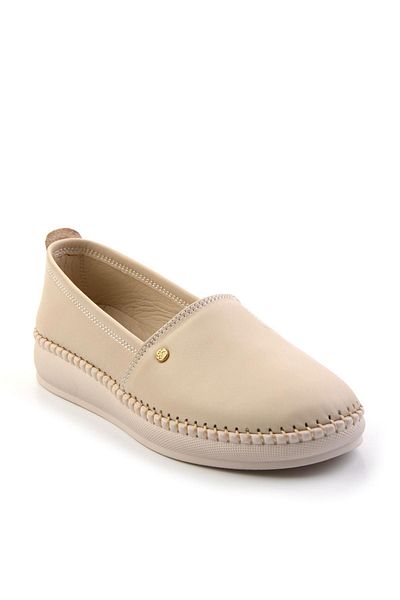 Bambi Beige Leather Women's Ballerina Ballet K 01523021103
