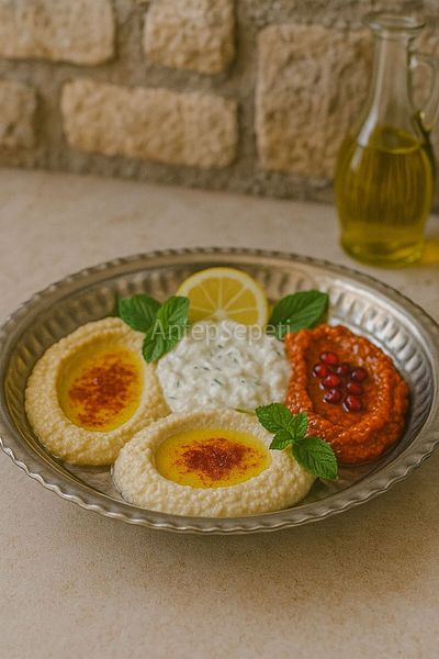 ANTEPSEPETİ طبق مقبلات مطلي بالفضة والنحاس