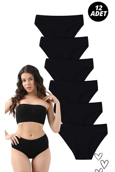 ExLove 12 Pieces Combed Lycra Panties High Waist