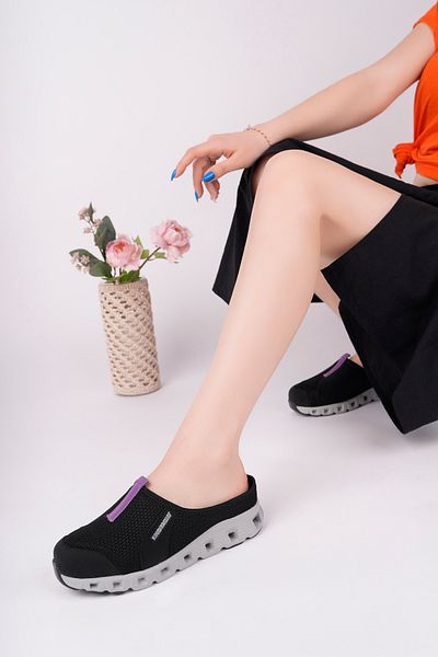 Akgün Γυναικείες μαύρες παντόφλες Memory Foam Clima Comfort Sabo