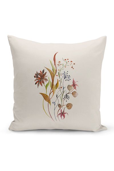 Bertille Home Set de 3 huse de pernă pentru pernă, cu imprimeu digital pe două fețe, seria Flower Spring (primăvară)