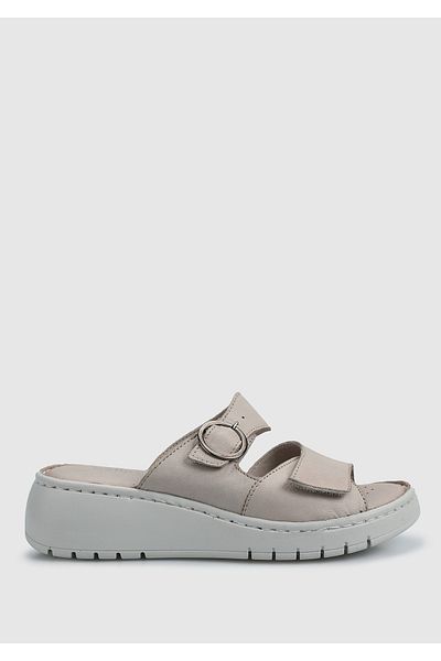 Eclipse Beige Leather Women's Slippers