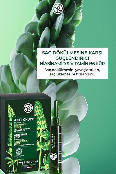 Yves Rocher Vegan Niacinamide and Vitamin B6 Strengthening Cure - Anti-Hair Loss - 60 Ml 52095