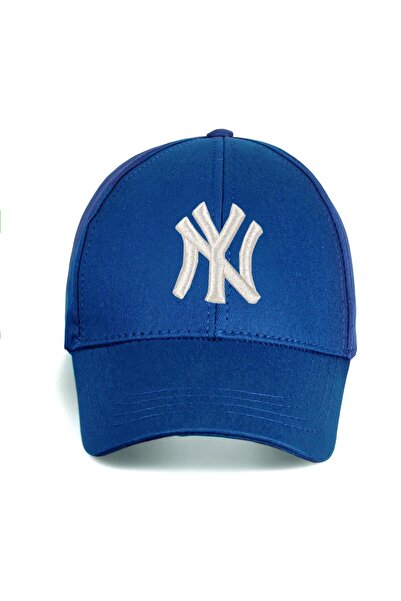 Eke Tekstil Unisex Saxs Mavisi Renk Beyaz Logo Beyzbol Ny New York Şapka