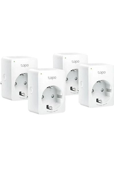 TP-LINK Pack of 4 TP-Link Mini Tapo P110 smart plugs, Wi-Fi, energy monitoring, voice control