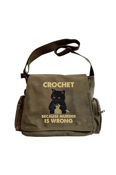 Gofeel Cat Messenger Bag Adjustable Belt and Zippered Pockets