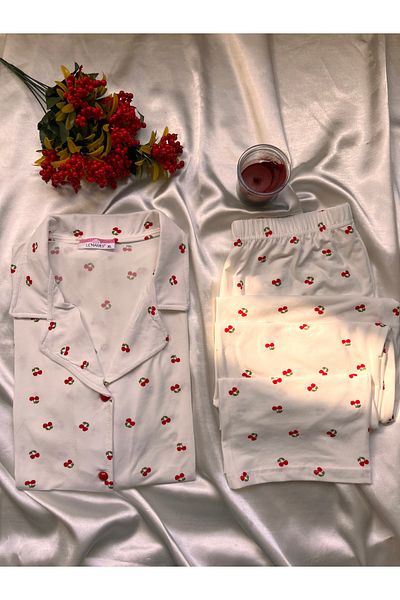 beshineunderwear Cherry Dream Combed Cotton Pajama Set