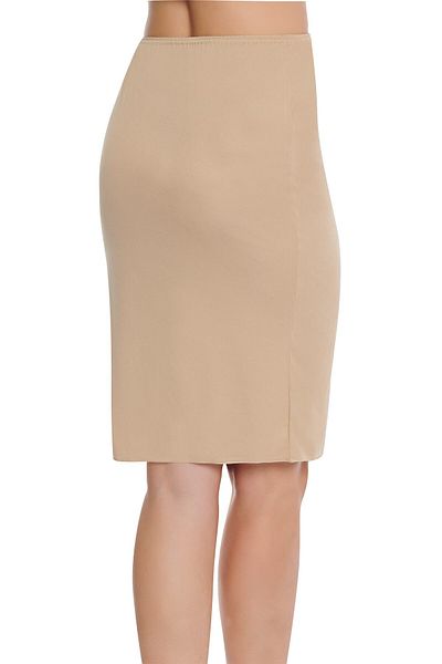 Pardon Women's Plain Silky Textured Microfiber Midi Jupon Q1002