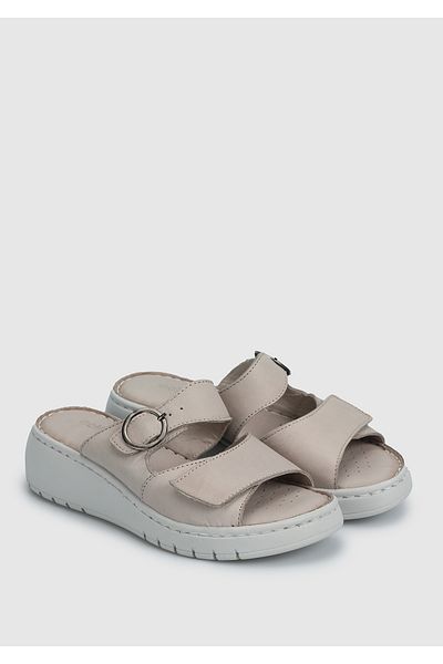 Eclipse Beige Leather Women's Slippers