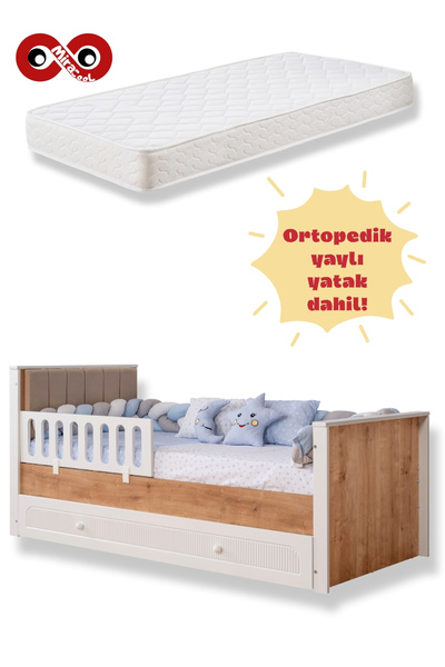 miracool Mira Meşe Yavrulu Karyola / Ücretsiz Kurulum / Ortopedik Yaylı Yatak Dahil