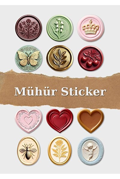 One Little Happiness Mum Mühür Görünümlü Sticker Seti Bullet Journal Scrapboo...