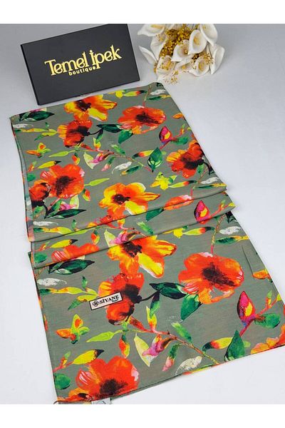 Siyane Σάλι από βαμβακερό ύφασμα με σχέδιο 75x190 cm