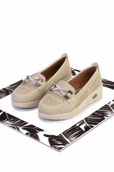 Bambi Nerzfarbener Damen-Loafer – K 01621050409   Modellschuhe