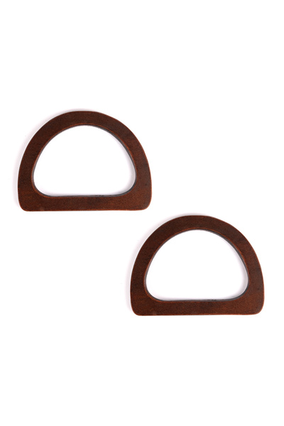 Prestij Boncuk D Model Ahşap Çanta Sapı 14 x 10 cm Kızıl Kahverengi