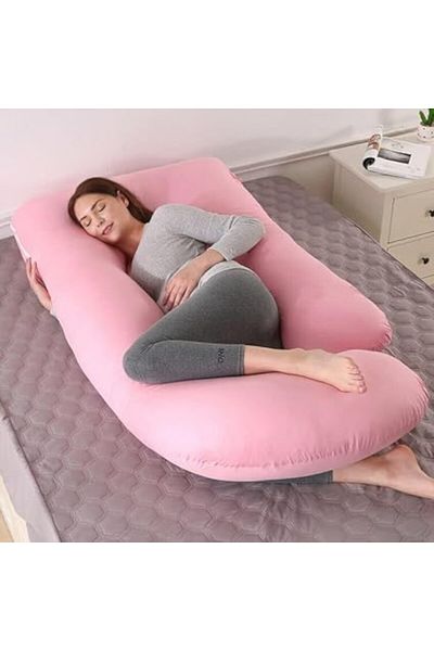 molody G-Shaped Pregnancy Pillow with Removable Velvet Zippered Cover for Pregnant Women