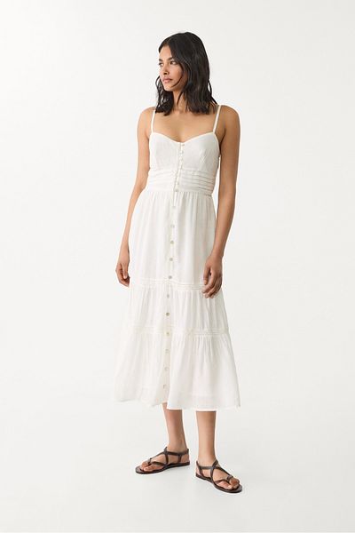 Stradivarius Long flowing button dress
