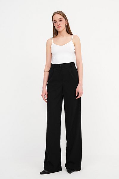 Addax High Waist Button Wide Leg Pants Pn13900-S1