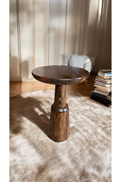 Simillo Home&Living WOOD Wooden Ahşap Tekli Ürgüp Mantar Yan Sehpa Modern Cev...