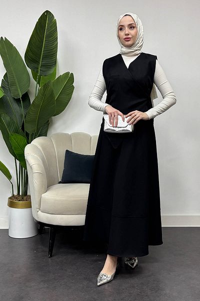 Tesettür Diyarı Dubai Vest Skirt Dumbbell Fabric Set