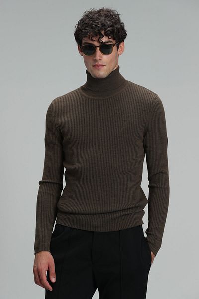 Lufian Grant Men's Full Fisherman Sweater Camel Hair