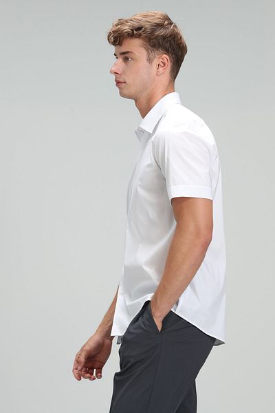 Lufian Cămașă inteligentă pentru bărbați Arus Slim Fit, albă