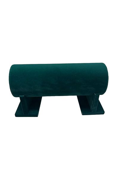 MeGass Dekor Domestic Production Small Size Suede Fabric Green Color 31 cm Footed Crown Stand
