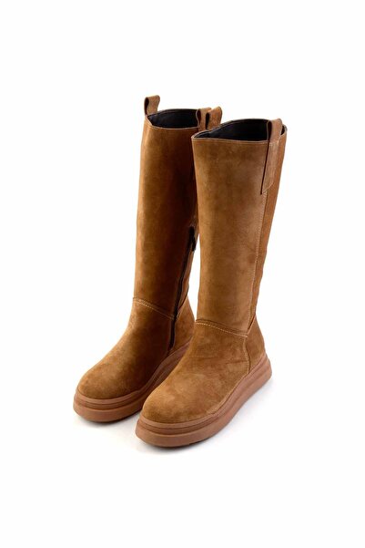 Bambi Toprak Süet Hakiki Deri Kadın Çizme K03032160502