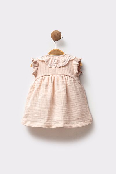 Cassiope Summer Cotton with Sleeveless Lace Collar Comfortable Casual and Special Casual Eid Girl Baby Dress