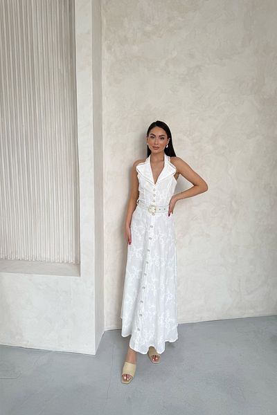 Seda Yalçın Atelier Lace Paris Dress with Pearl Belt Detail