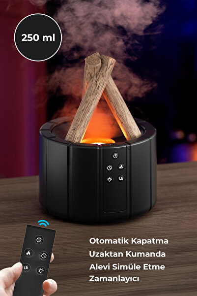 DEMPOWER Kamp Ateşi Görünümlü Uzaktan Kumandalı Buhar Makinesi 250ML