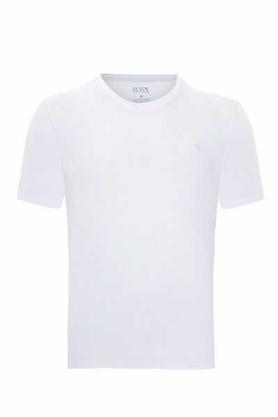 DOSXX V-Neck Women's Combed Cotton Lycra Short Sleeve Slim Fit Slim Fit Body T-Shirt