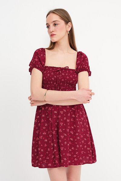 Addax Rochie mini cu imprimeu cu cravată la spate E17122
