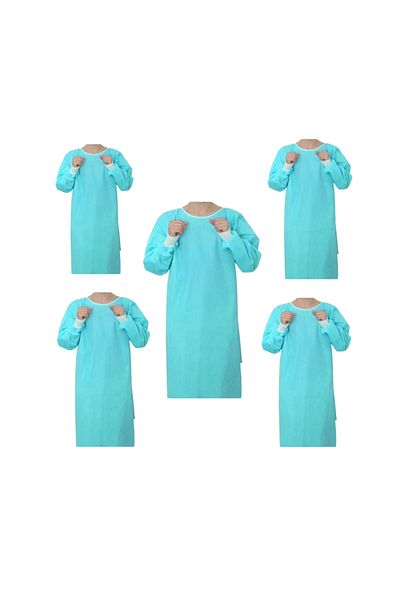 By Cleaner Disposable Surgical Box and Gown, Water Blue 5 Pieces