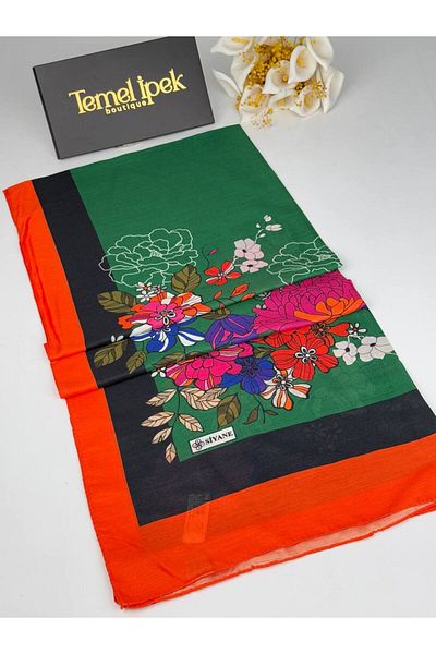 Siyane Patterned Cotton Fabric Shawl 75X190 cm