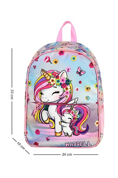 Waddell Grădiniță preșcolară cu licență cu tematică unicorn, rucsac pentru fete
